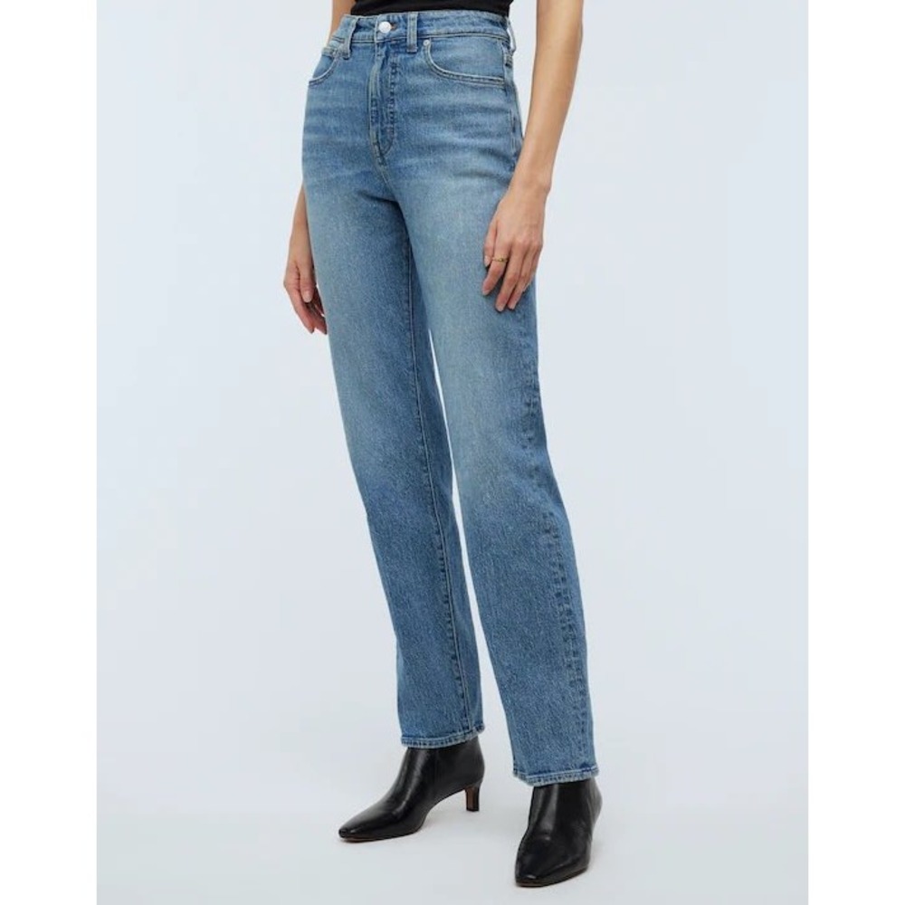 Madewell Jeans 90s Straight Leg 29P 29 Petite Light Wash High Rise Blue Denim - Picture 1 of 11